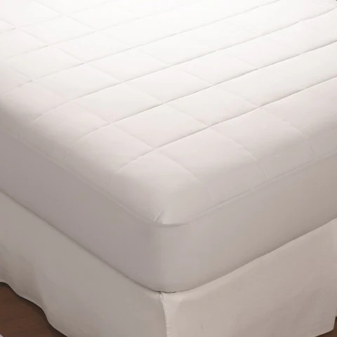 This is a white, quilted, waterproof mattress pad that adds additional cushioning for a softer and more comfortable sleep.